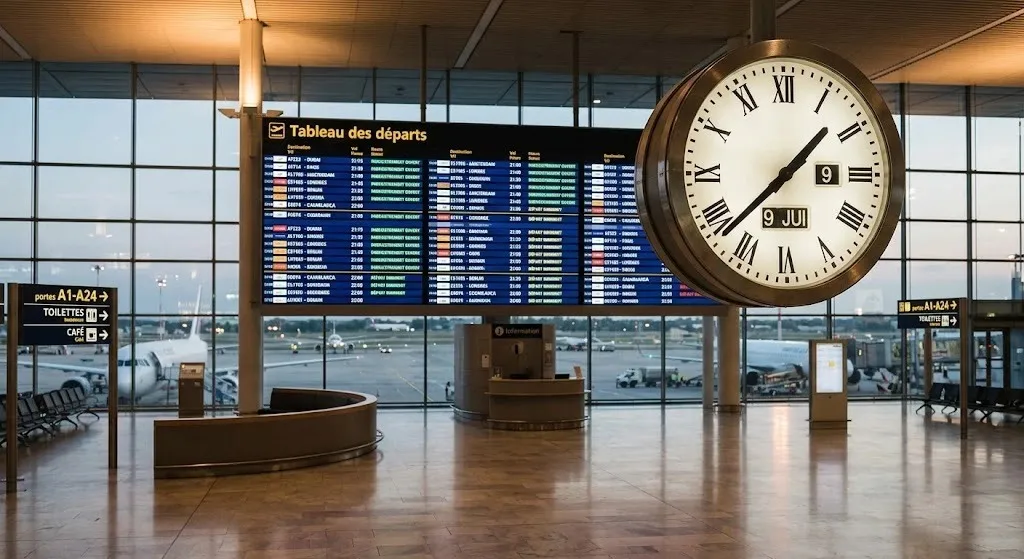 Facteurs influençant coût transfer Disneyland Paris selon horaires et périodes avec tableau départs aéroport